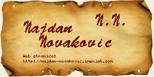 Najdan Novaković vizit kartica